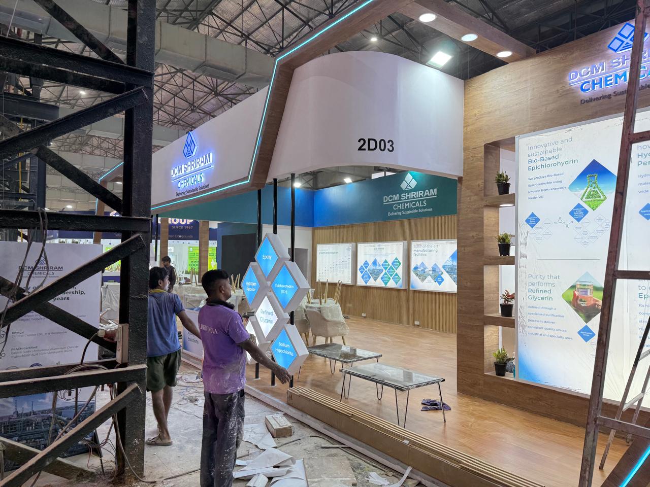 Inside a live exhibition setup.